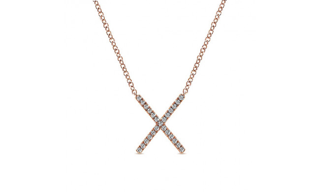 14k Rose Gold Emanuel Diamonds Indulgence Bar Necklace
