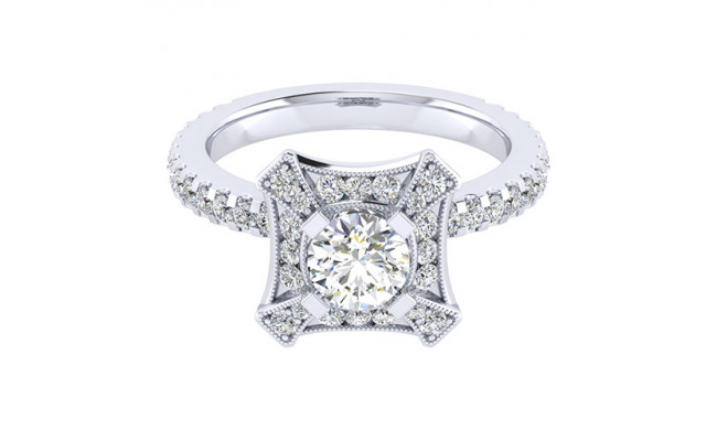 14k White Gold Emanuel Diamonds .62ct Diamond Engagement Ring