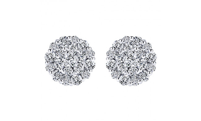 14k White Gold Emanuel Diamonds .95ct Diamond Earrings