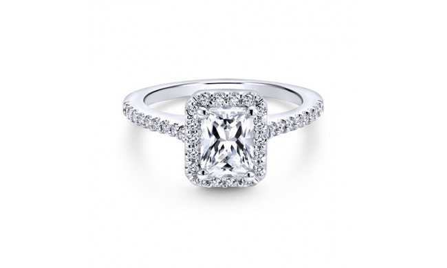 Emanuel Diamonds 14k White Gold Halo Engagment Ring