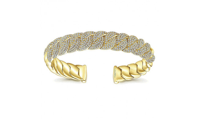 14k Yellow Gold Emanuel Diamonds Bangle Bracelet