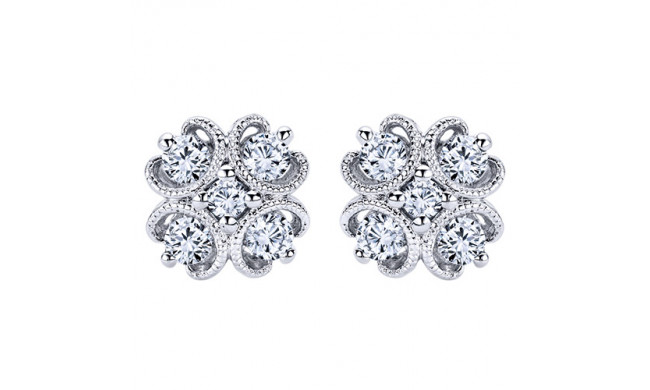 14k White Gold Emanuel Diamonds .37ct Diamond Earrings