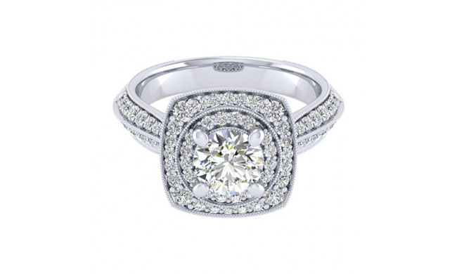 14k White Gold Emanuel Diamonds .63ct Diamond Engagement Ring