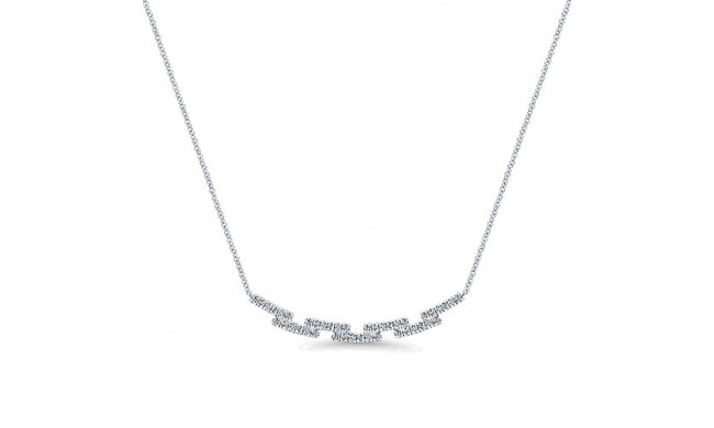 14k White Gold Emanuel Diamonds Indulgence Bar Necklace