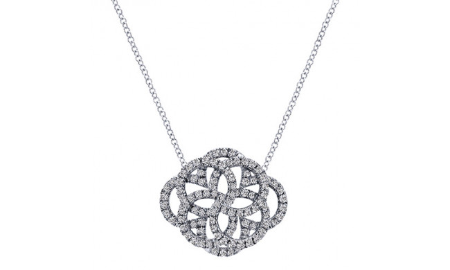 14k White Gold Emanuel Diamonds .77ct Diamond Necklace