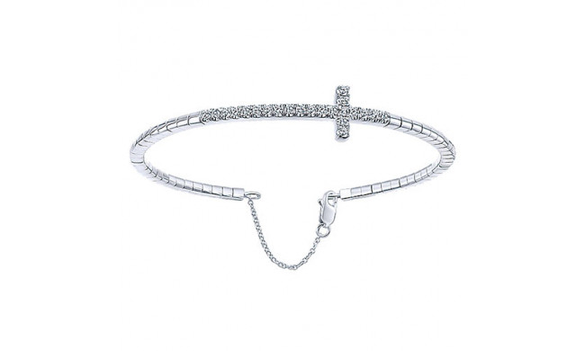 14k White Gold Emanuel Diamonds Bangle Bracelet