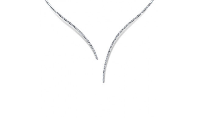 14k White Gold Diamonds Choker Necklace