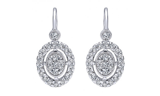 14k White Gold Emanuel Diamonds .55ct Diamond Earrings