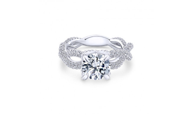 14 White Gold Round Twisted Engagement Ring