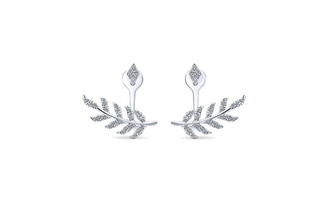 14k White Gold Emanuel Diamonds Peek A Boo Earrings