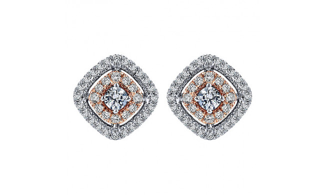14k White and Rose Gold Emanuel Diamonds Fashion Earrings