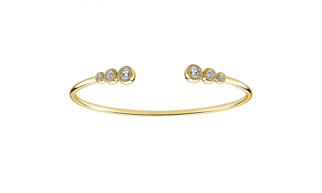 14k Yellow Gold Emanuel Diamonds 6 Stone Bangle Bracelet