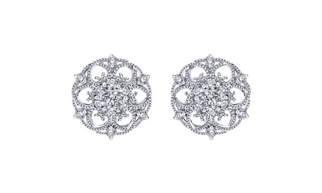 14k White Gold Emanuel Diamonds .33ct Diamond Earrings