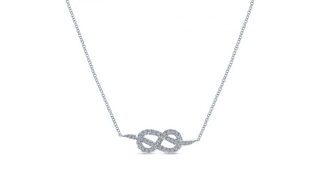 14k White Gold Emanuel Diamonds Eternal Love Diamond Necklace