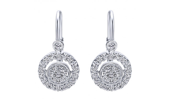 14k White Gold Emanuel Diamonds .37ct Diamond Earrings