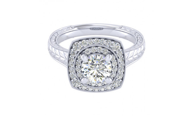14k White Gold Emanuel Diamonds .38ct Diamond Engagement Ring