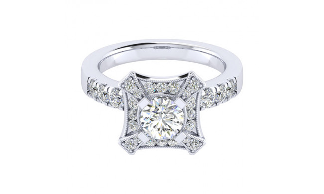 14k White Gold Emanuel Diamonds .65ct Diamond Engagement Ring