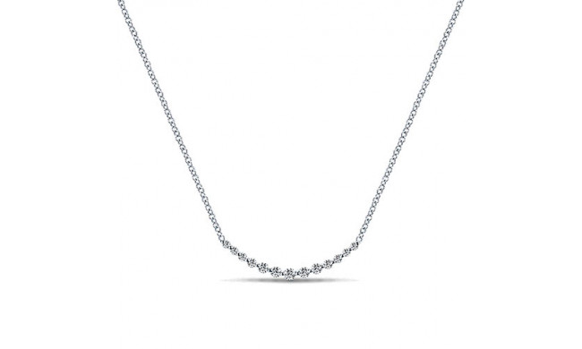 14k White Gold  Diamonds Indulgence Bar Necklace