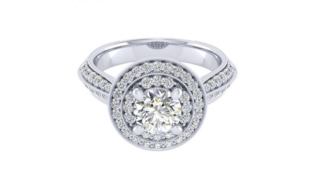14k White Gold Emanuel Diamonds .57ct Diamond Engagement Ring
