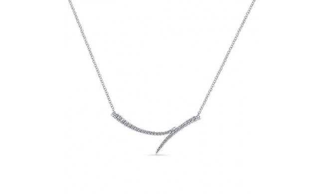 14k White Gold Emanuel Diamonds Indulgence Bar Necklace