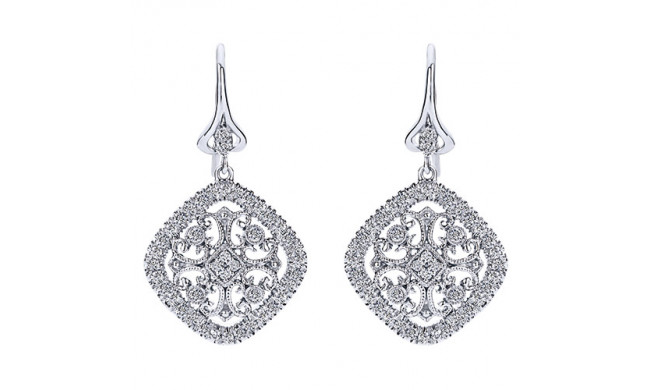 14k White Gold Emanuel Diamonds .75ct Diamond Earrings