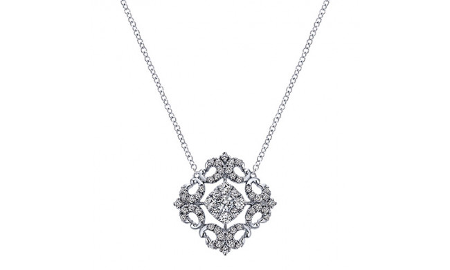 14k White Gold Emanuel Diamonds .51ct Diamond Necklace