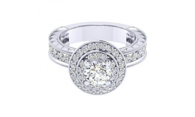 14k White Gold Emanuel Diamonds .93ct Diamond Engagement Ring