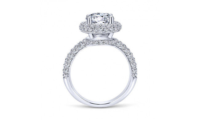 14k White Gold Round Halo Engagement Ring
