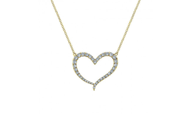 14k Yellow Gold Diamonds Eternal Love Diamond Heart Necklace