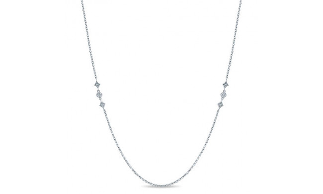 14k White Gold Emanuel Diamonds By The Yard Necklace