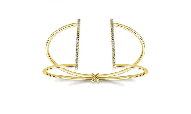 14k Yellow Gold Emanuel Diamonds Bangle Bracelet