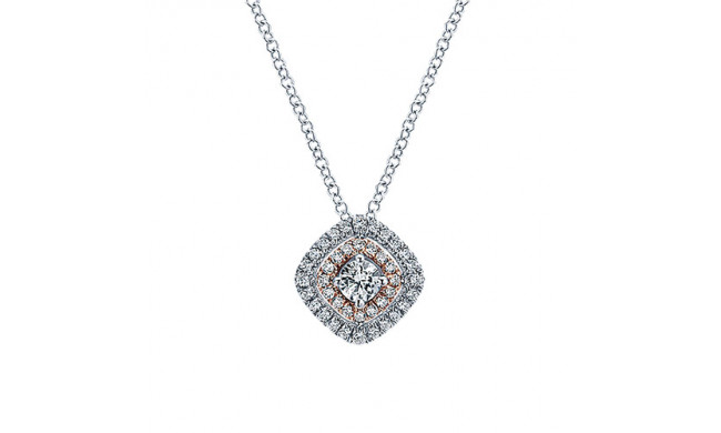 14k White and Rose Gold Emanuel Diamonds Fashion Necklace