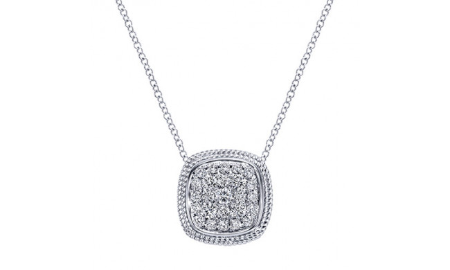14k White Gold Emanuel Diamonds .46ct Diamond Necklace