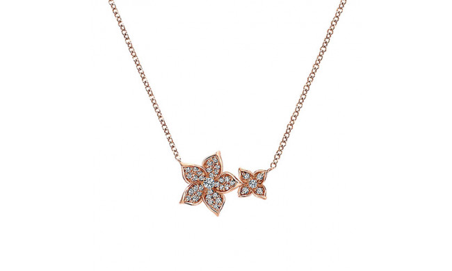 14k Rose Gold Emanuel Diamonds Floral Necklace