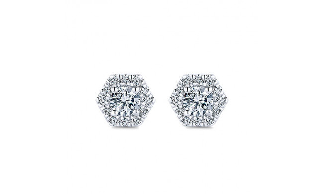 14k White Gold Emanuel Diamonds Stud Earrings