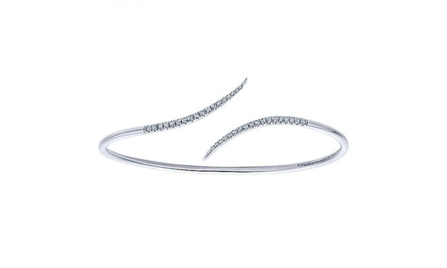 14k White Gold Emanuel Diamonds Bangle Bracelet