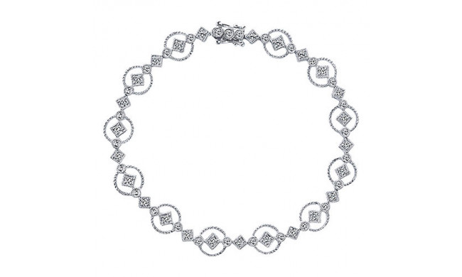 14k White Gold Emanuel Diamonds Bangle Bracelet