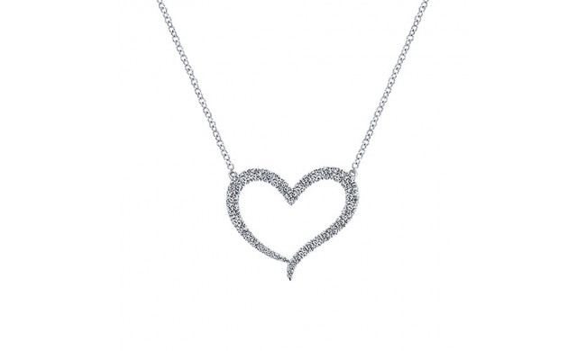 14k White Gold Diamonds Eternal Love Diamond Heart Necklace