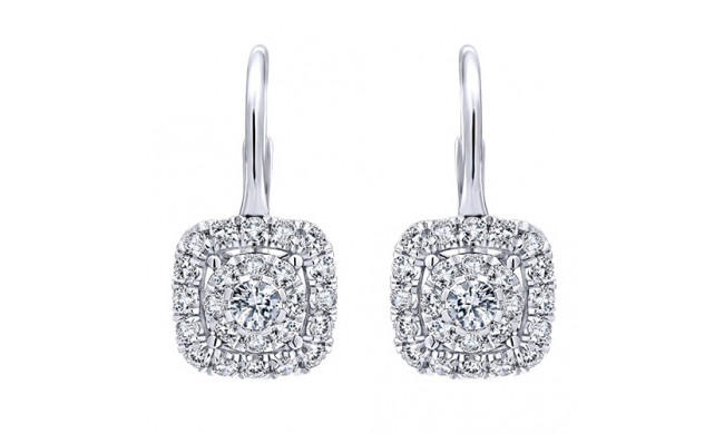 14k White Gold Emanuel Diamonds .96ct Diamond Earrings
