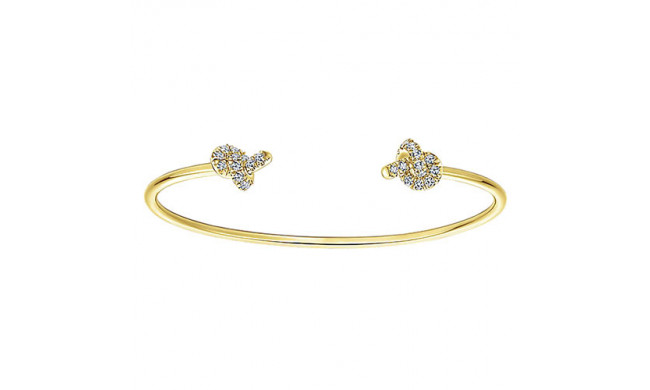 14k Yellow Gold Emanuel Diamonds Bangle Bracelet