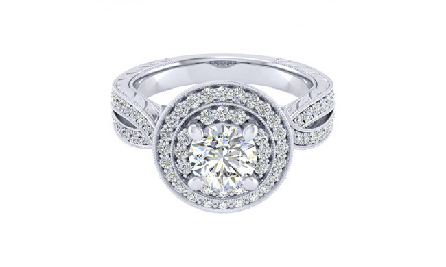 14k White Gold Emanuel Diamonds .54ct Diamond Engagement Ring