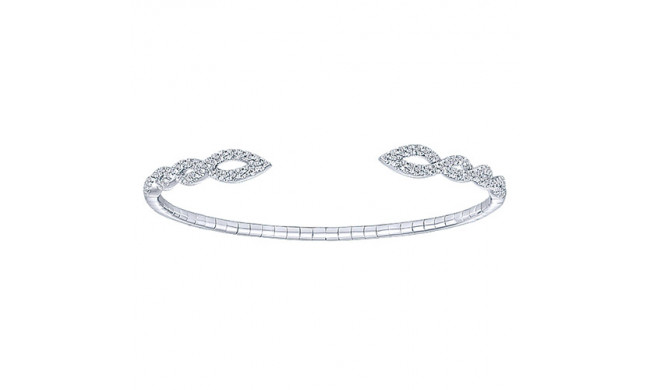 14k White Gold Emanuel Diamonds Bangle Bracelet