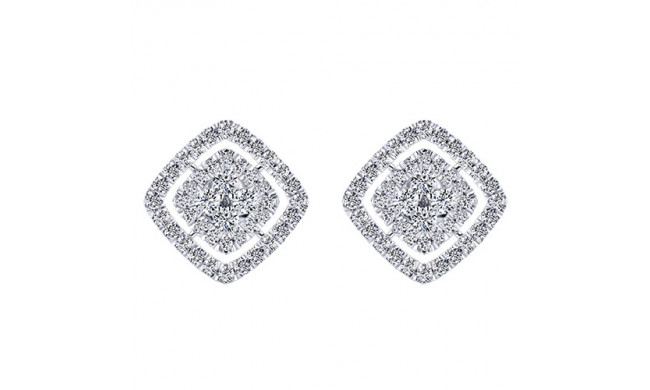14k White Gold Emanuel Diamonds .95ct Diamond Earrings