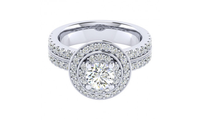 14k White Gold Emanuel Diamonds .77ct Diamond Engagement Ring
