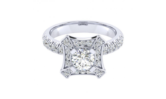 14k White Gold Emanuel Diamonds .66ct Diamond Engagement Ring