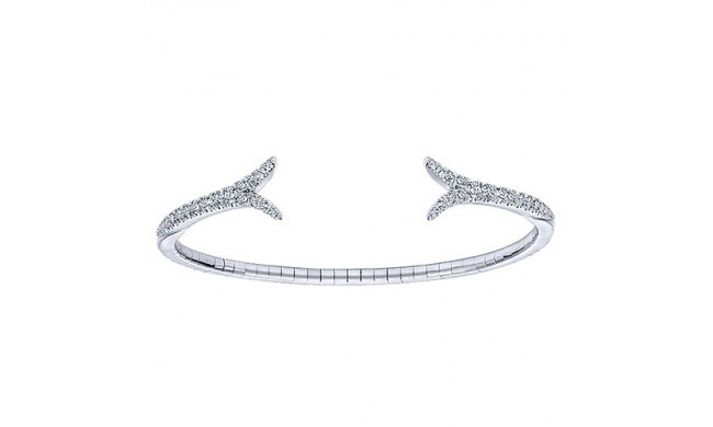 14k White Gold Emanuel Diamonds Bangle Bracelet