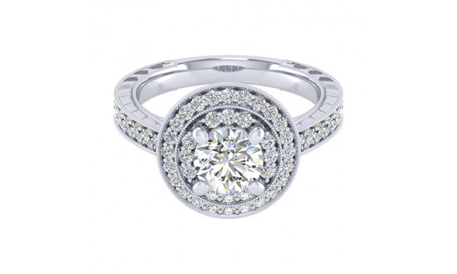 14k White Gold Emanuel Diamonds .57ct Diamond Engagement Ring