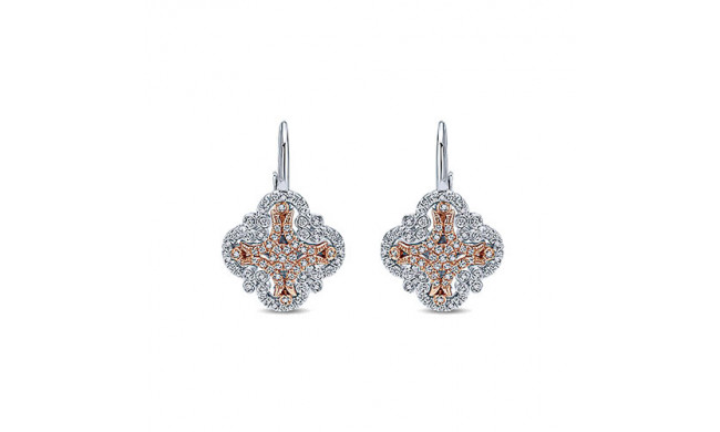 14k White & Rose Gold Emanuel Diamonds Drop Earrings