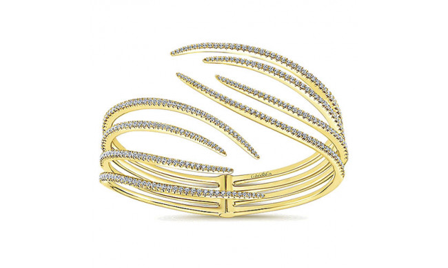 14k Yellow Gold Emanuel Diamonds Bangle Bracelet