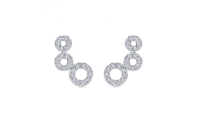 14k White Gold Emanuel Diamonds Comets Stud Earrings